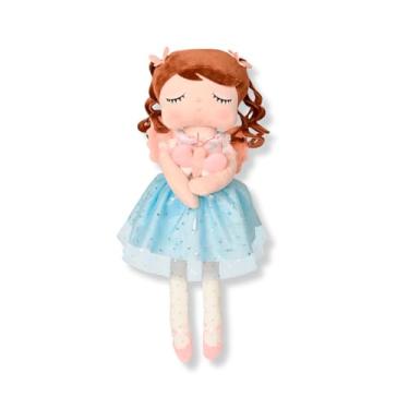 Imagem de Boneca Angela Fada Happiness Maya com Caixa, 33cm, Poliéster, Vestido Brilhante com Asas, Inclui Mini Pelúcia