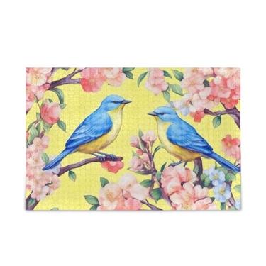 Imagem de WELLDAY Quebra-cabeça pássaros flores 1000 peças grande jogo de arte para adultos adolescentes