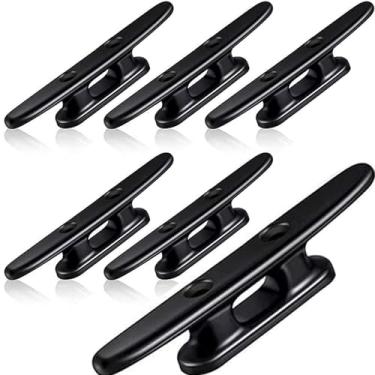 Imagem de Trafu Chuteiras de barco pretas, 12,7 cm para atracação, canoa, caiaque, corda, decoração marítima, decoração náutica, pacote com 6