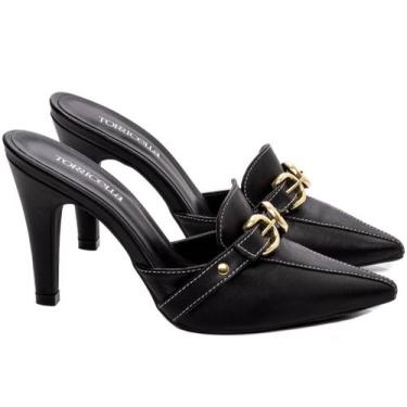 Imagem de Sapato Scarpin Mule Salto Alto Fino Preto AVS 67055A, 36
