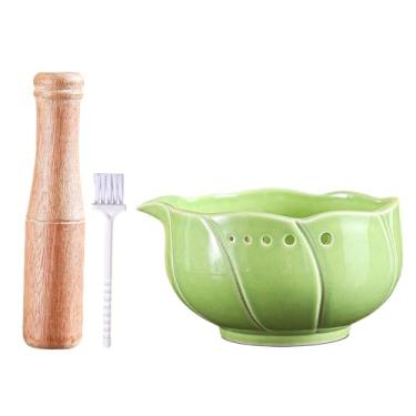 Imagem de Tigela raladora de alho de cerâmica, utensílios manuais de cozinha – Recipiente para moedor de queijo, para entusiastas de culinária de cozinha, molhos, marinadas, molhos para acampamento, refeição