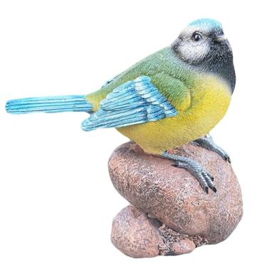 Imagem de Estátua de pássaro de jardim, pássaros ao ar livre nos galhos ou decorações de estatueta de pedra escultura para ornamentos de gramado e varanda de pátio