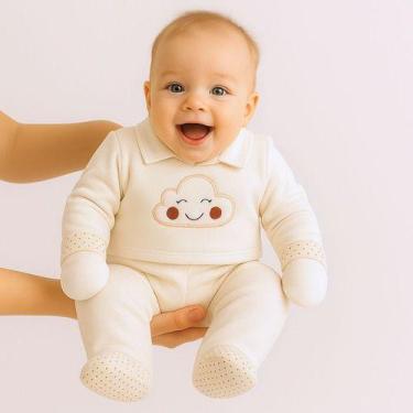 Imagem de Conjunto Pagão 100% Algodão Roupa Saída Maternidade Bebê Menino Ou Men