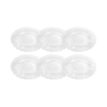 Imagem de Jogo de 6 Pratos Fundo de Vidro Transpatente Star - Dumiat