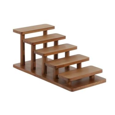 Imagem de Espetáculo Escada de Mesa de Madeira Suporte de Exibição de Joias Bandeja de Joias Adereços de Exibição de Óculos Rack de Armazenamento de Joias Armações de Óculos (5 pisos)
