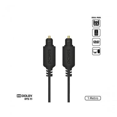 Imagem de Cabo óptico Digital Toslink Macho 1 Metro - Pod-1