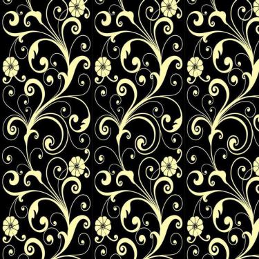 Imagem de Papel Parede Flor Amarela Fundo Preto Adesivo Lavavel Sala