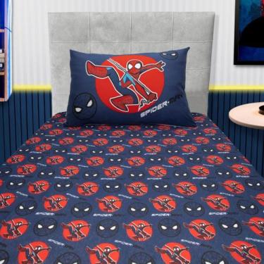 Imagem de Jogo Cama Infantil Homem Aranha 2 Peças Com Elástico Menino - Portalla