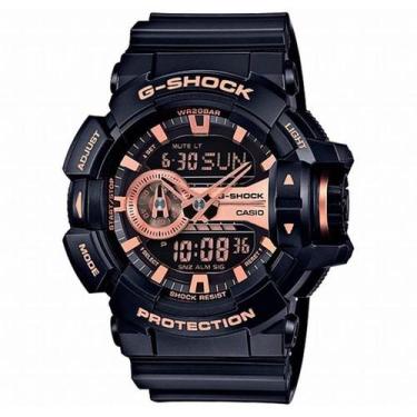Imagem de Relógio CASIO G-SHOCK masculino anadigi rosê GA-400GB-1A4DR