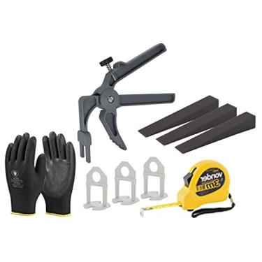 Imagem de Kit Nivela Piso Porcelanato 400 Espaçador + 100 Cunha + Alicate (4 mm)
