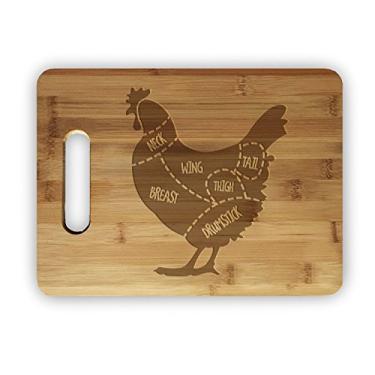Imagem de Mapa de carne de frango gravado a laser tábua de corte de bambu – casamento, inauguração, aniversário, feriado, presente