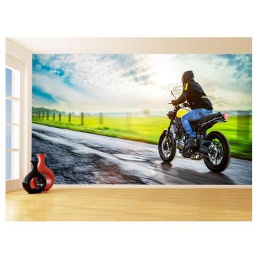 Imagem de Papel De Parede 3D Moto Esporte Viagem Estrada 3,5M Bkm52