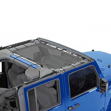 Imagem de ALIEN SUNSHADE Jeep Wrangler JK ou JKU (2007-2018) capa superior de malha de proteção solar frontal (cinza) – Garantia de 10 anos – Bloqueia UV, vento, ruído