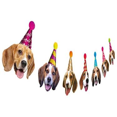 Imagem de (Beagle Birthday Garland) - Beagle Birthday Garland, Funny Beagle Face Portrait Happy Birthday Banner, Dog Bday Party Supplies