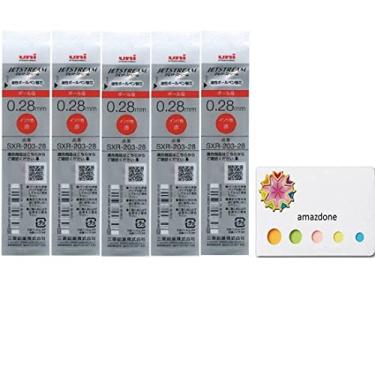 Imagem de Refil de caneta esferográfica Uni Jetstream EDGE 0,28 mm (SXR-203-28 vermelho) pacote com 5/amazdone Sticky Notes Value Set