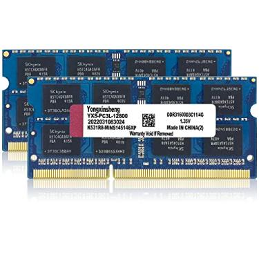 Imagem de Yongxinsheng DDR3 / DDR3L 8GB Kit (4GBx2) Laptop RAM 1600MHz PC3L/PC3-12800 SODIMM Non-ECC Unbuffered 1.35V/1.5V 2Rx8 Dual Rank 204 Pin CL11 Módulo de atualização de memória do computador (azul)