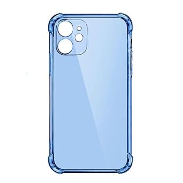 Imagem de Capa de telefone de silicone grossa à prova de choque para iPhone 14 13 12 11 Pro Max X XR Capa de proteção de lente, azul, para iphone 11
