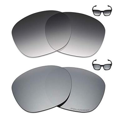 Imagem de Mryok+ 2 pares de lentes polarizadas de substituição para óculos de sol Oakley Garage Rock – Cinza dégradé tingido/prata titânio