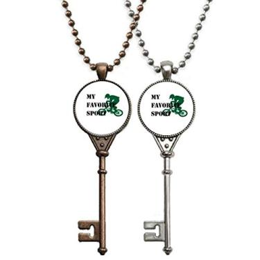 Imagem de OFFbb-USA Colar Like Sports Fitness Balanced Cross-Country Chaveiro Pingente Joias Decoração de Casal