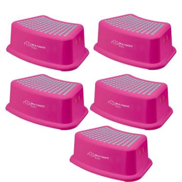 Imagem de Kit 5 degrau step infantil antiderrapante banquinho formato