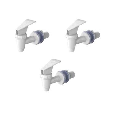 Imagem de Kit 3 Torneiras Filtro De Barro Água Simples Branca Stefani - Cerâmica