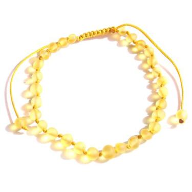 Imagem de Pulseira e Tornozeleira Regulável (18cm) Âmbar Báltico Limão Não Polid