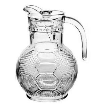 Imagem de Jarra De Vidro Bola Futebol Com Tampa Água Suco 1800ml - Vacheron