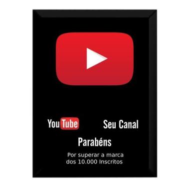 Imagem de Quadro Cenario Youtube Placa 10.000 Inscritos Personalizada - Fanarte