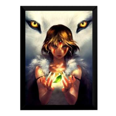 Imagem de Quadro Anime Princesa Mononoke Mangá Arte Poster Moldurado - Fanarte