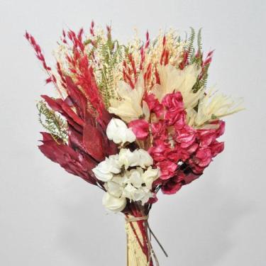 Imagem de Buquê de flores desidratadas vermelho e verde - Beauté