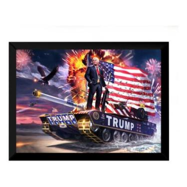 Imagem de Quadro Decorativo Donald Trump Arte Tanque De Guerra - Fanarte