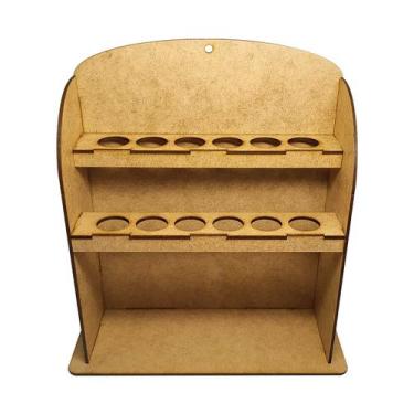 Imagem de Porta Tempero Para 12 Tubetes 25x11x27,5 Mdf Madeira - ATACADÃO DO ART