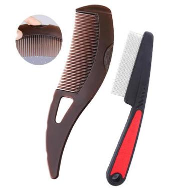 Imagem de Pente Anti-Caspa EHBELIF - Dentes Finos de Aço Inoxidável