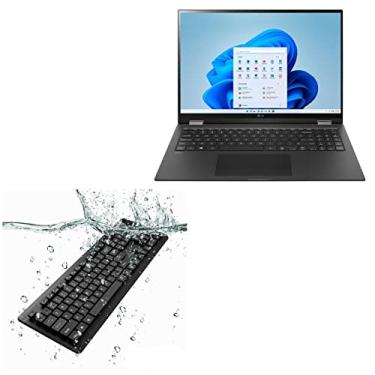 Imagem de Teclado BoxWave compatível com LG Gram 16 2 em 1 (16T90P) (teclado da BoxWave) - Teclado USB AquaProof à prova d'água, lavável à prova d'água resistente à água para LG Gram 16 2 em 1 (16T90P) - Preto Jet