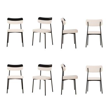 Imagem de Kit com 8 Cadeiras para Sala de Jantar Mona Yescasa Palha Corriente /Preto