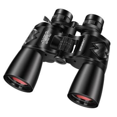 Imagem de BORWOLF Binóculos de grande angular de ampliação HD de 10 a 30 x 50, ampliação de longo alcance, ampliação de 10 x 30 x 50 para telescópio de caça
