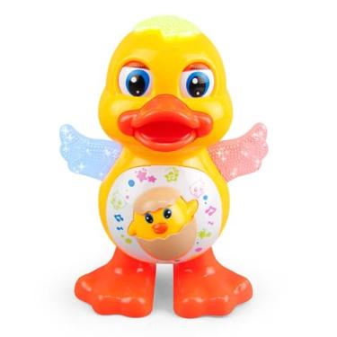 Imagem de Pato Dançante Brinquedo Musical Premium com Luzes Coloridas, Música e Movimento – Estimula Coordenação Motora, Alegria Sensorial e Criatividade em Bebês e Crianças