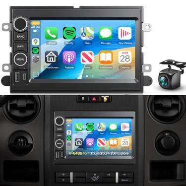 Imagem de Estéreo automotivo Android 4+64G de 7 polegadas para Ford F150 F250/F350 2004-2016, Plug & Play, sem fio, CarPlay, Android Auto DSP 32EQ, tela sensível ao toque IPS, GPS, câmera de backup para rádio