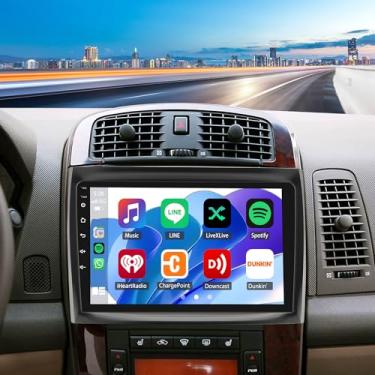 Imagem de Rádio estéreo automotivo Android 14 4 + 64 G para Cadillac CTS 2003 2004 2005 2006 2007 SRX 2004-2008, 10,1 polegadas IPS Touchscreen Rádio veicular com câmera sem fio CarPlay Android Auto GPS