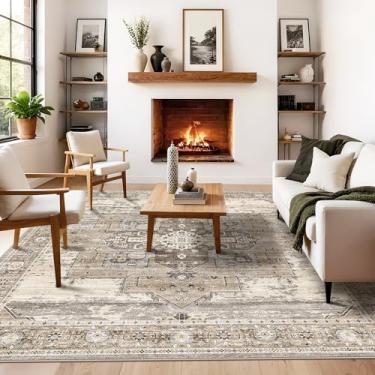 Imagem de RUUGME Tapete quadrado lavável de 20 x 20 cm - Tapetes grandes para sala de estar, tapetes macios para mulheres casadas de meia-idade no quarto, cozinha, sala de jantar, com suporte antiderrapante