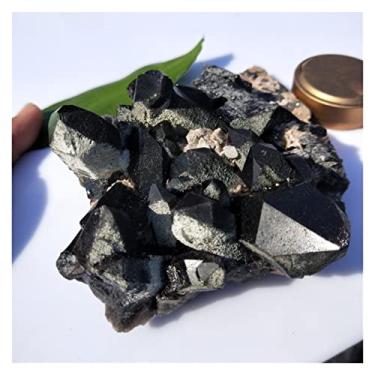 Imagem de Home Collections 100 g-500 g Aglomerado de quartzo de cristal preto natural semente de lêmuria, pingentes de prisma pedras e minerais para decoração de casa (cor: cerca de 200 g)