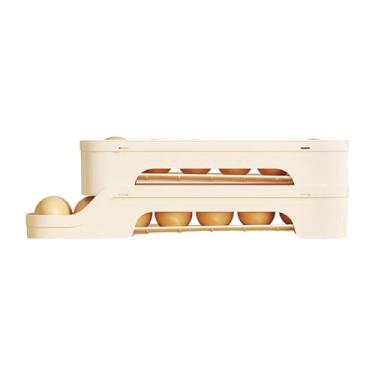 Imagem de Suporte para | Armazenamento automático de | Organizadores e armazenamento empilháveis para casa, prateleira ventilada de alimentos para porta de geladeira, balcão de cozinha