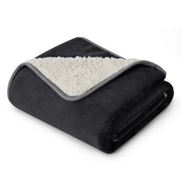 Imagem de Manta Impermeable Bedsure para Cama King Sherpa Fleece Negra