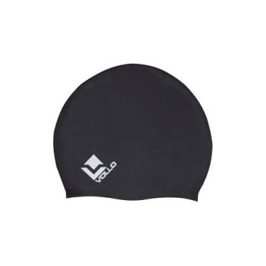Imagem de Touca de Natação Mergulho Piscina Silicone Vollo Várias Cores, Preto