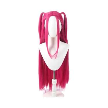 Imagem de Peruca Infantil Roxa Com Trança Longa E Rabo De Cavalo Lateral, Com Pr