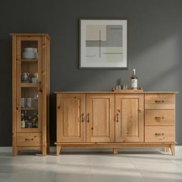 Imagem de Cristaleira Torre E Buffet Aparador 3 Portas Madeira Maciça