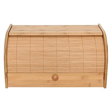 Imagem de Mimo Style Porta Pães Com Tampa Retrátil Bambu Ecokitchen. Perfeita Para Armazenar Pães e Bolachas, Resistente, Durável e 100% Ecológica, Bege