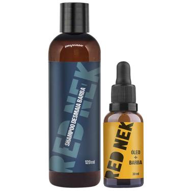 Imagem de Kit Shampoo Desmaia Barba + Óleo Para Barba Red Nek