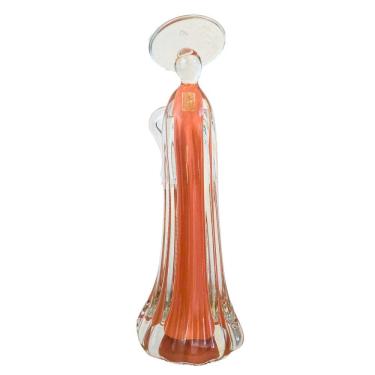 Imagem de Anjo Imagem Cristal Murano Salmão Grande 35x12cm São Marcos