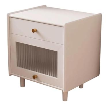 Imagem de mesa de cabeceira de madeira moderna mesa de cabeceira com armazenamento de 3 camadas armário de cabeceira estreito mesa lateral com economia de espaço minimalista